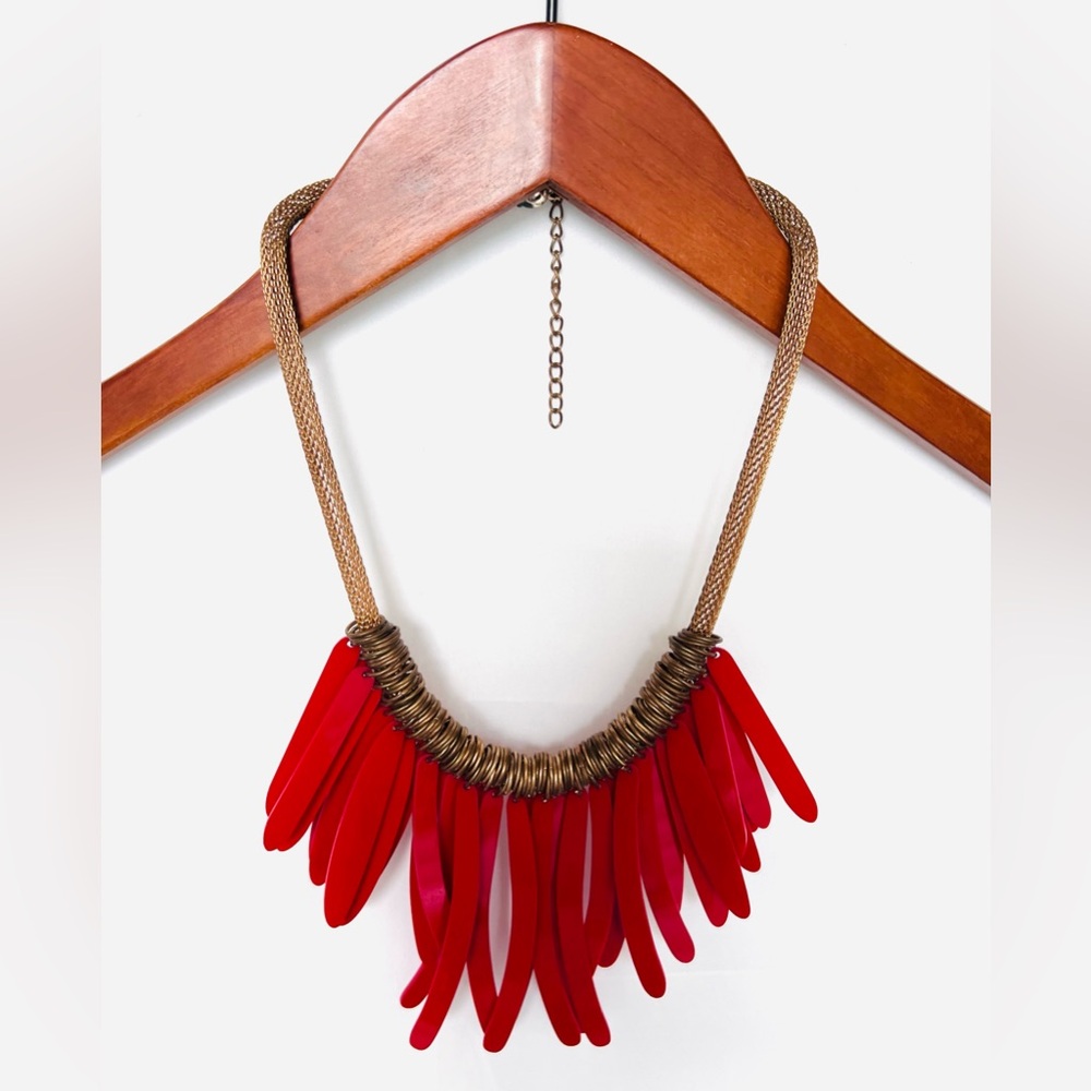 Red&Copper Matinee Necklace